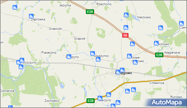 mapa Głuszynko, Głuszynko na mapie Targeo