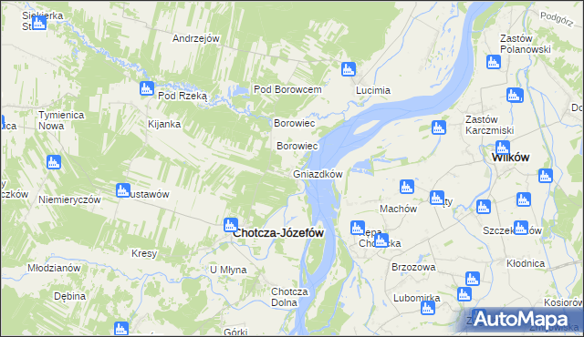 mapa Gniazdków, Gniazdków na mapie Targeo