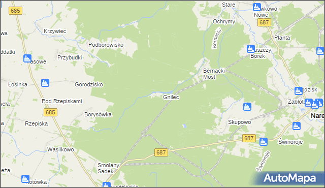 mapa Gnilec, Gnilec na mapie Targeo