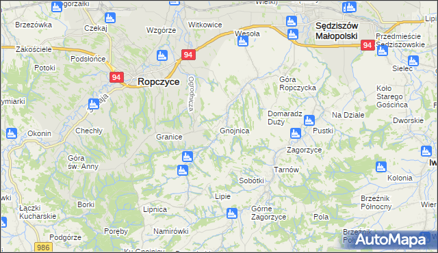 mapa Gnojnica, Gnojnica na mapie Targeo