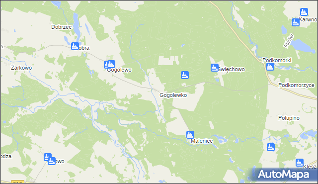 mapa Gogolewko gmina Dębnica Kaszubska, Gogolewko gmina Dębnica Kaszubska na mapie Targeo