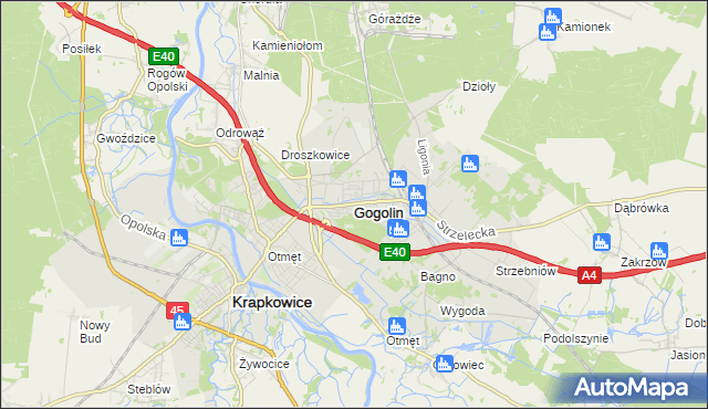 mapa Gogolin powiat krapkowicki, Gogolin powiat krapkowicki na mapie Targeo