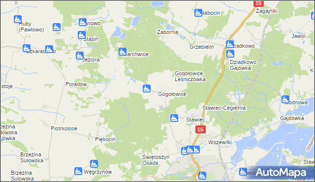 mapa Gogołowice gmina Milicz, Gogołowice gmina Milicz na mapie Targeo