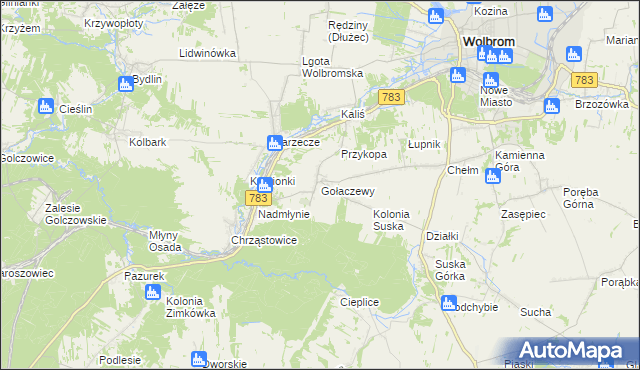 mapa Gołaczewy, Gołaczewy na mapie Targeo