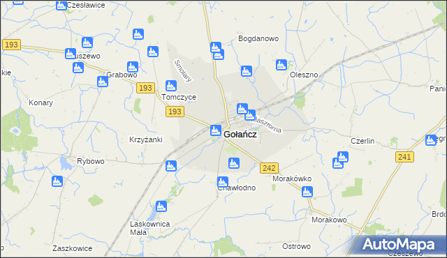 mapa Gołańcz, Gołańcz na mapie Targeo