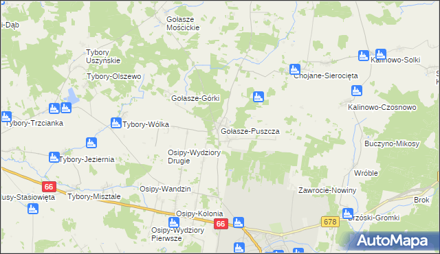 mapa Gołasze-Puszcza, Gołasze-Puszcza na mapie Targeo