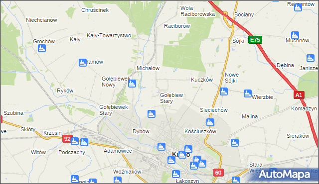 mapa Gołębiew Stary, Gołębiew Stary na mapie Targeo