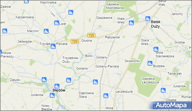 mapa Goliany, Goliany na mapie Targeo