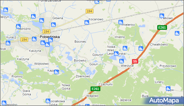 mapa Gołunin, Gołunin na mapie Targeo