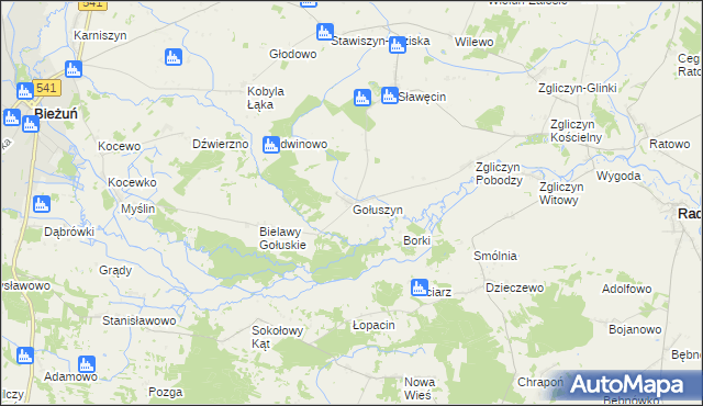 mapa Gołuszyn, Gołuszyn na mapie Targeo