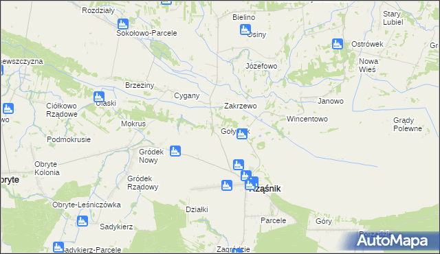 mapa Gołystok, Gołystok na mapie Targeo