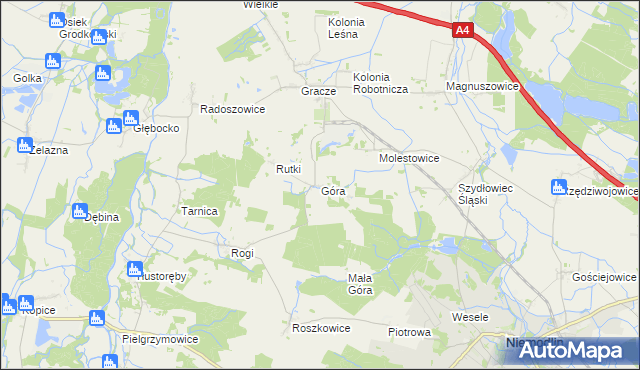 mapa Góra gmina Niemodlin, Góra gmina Niemodlin na mapie Targeo