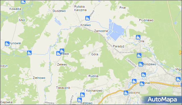 mapa Góra gmina Wejherowo, Góra gmina Wejherowo na mapie Targeo