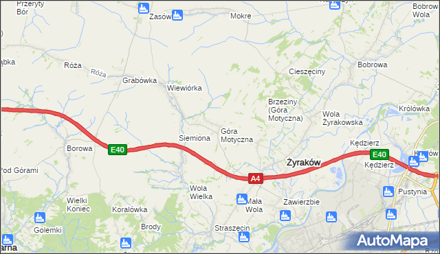 mapa Góra Motyczna, Góra Motyczna na mapie Targeo