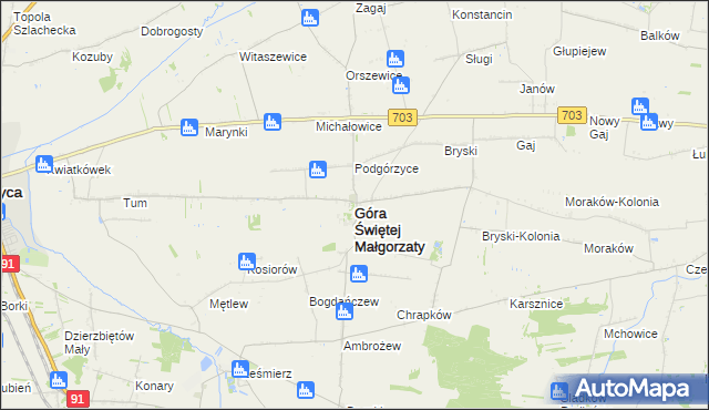 mapa Góra Świętej Małgorzaty, Góra Świętej Małgorzaty na mapie Targeo