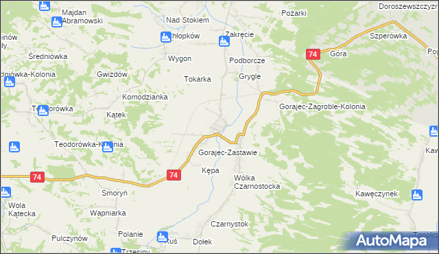 mapa Gorajec-Stara Wieś, Gorajec-Stara Wieś na mapie Targeo