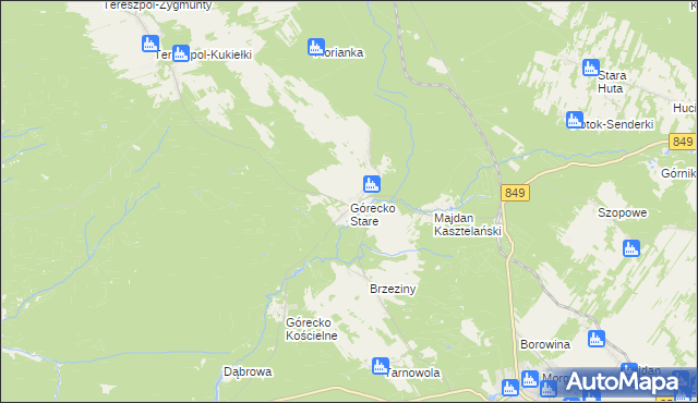 mapa Górecko Stare, Górecko Stare na mapie Targeo