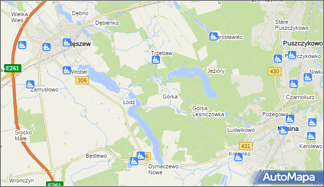 mapa Górka gmina Stęszew, Górka gmina Stęszew na mapie Targeo