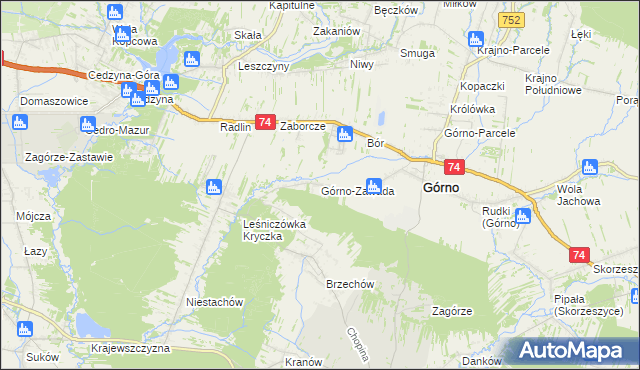 mapa Górno-Zawada, Górno-Zawada na mapie Targeo