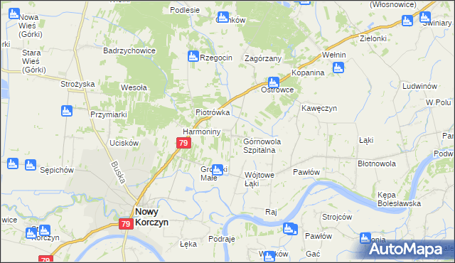 mapa Górnowola, Górnowola na mapie Targeo