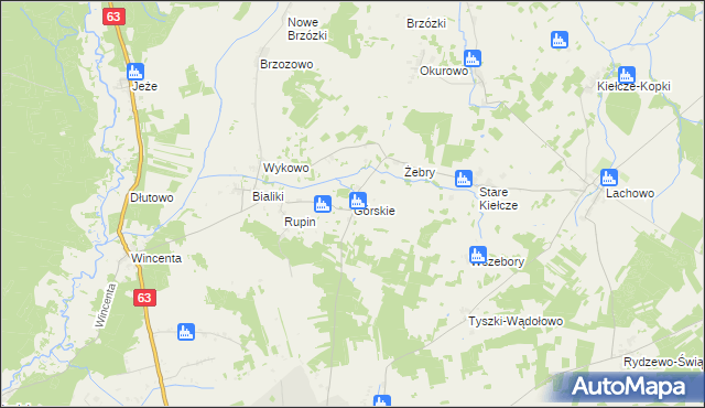 mapa Górskie gmina Kolno, Górskie gmina Kolno na mapie Targeo