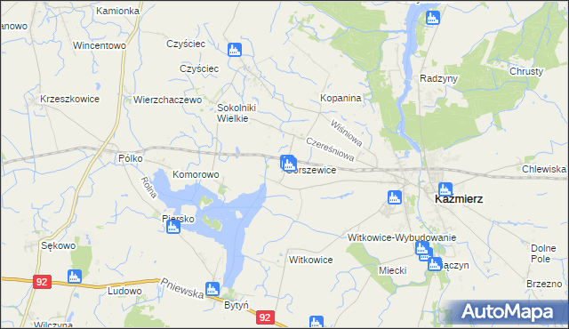 mapa Gorszewice, Gorszewice na mapie Targeo