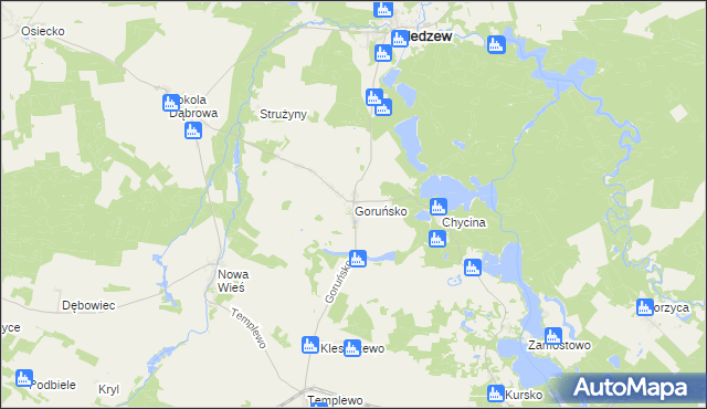 mapa Goruńsko, Goruńsko na mapie Targeo