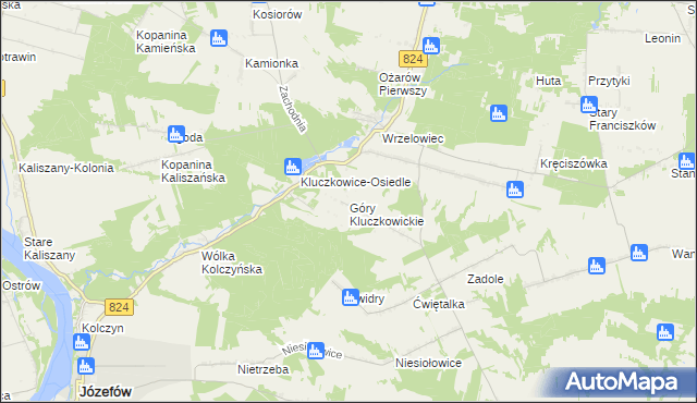 mapa Góry Kluczkowickie, Góry Kluczkowickie na mapie Targeo