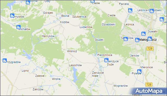 mapa Góry Lasochowskie, Góry Lasochowskie na mapie Targeo