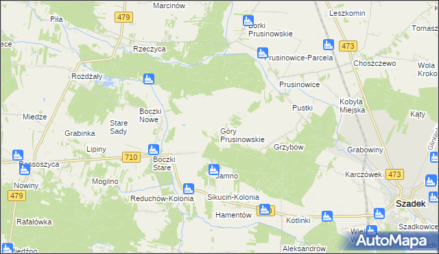 mapa Góry Prusinowskie, Góry Prusinowskie na mapie Targeo