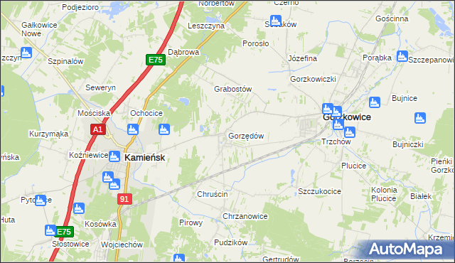 mapa Gorzędów, Gorzędów na mapie Targeo