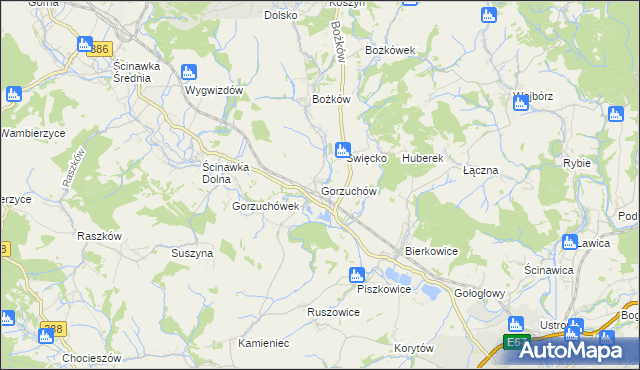 mapa Gorzuchów, Gorzuchów na mapie Targeo