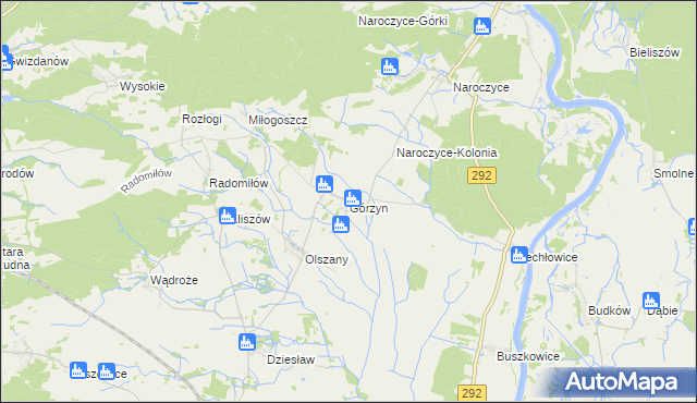 mapa Górzyn gmina Rudna, Górzyn gmina Rudna na mapie Targeo