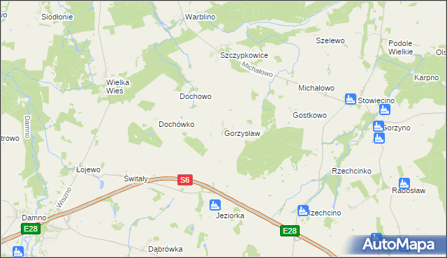 mapa Gorzysław gmina Główczyce, Gorzysław gmina Główczyce na mapie Targeo