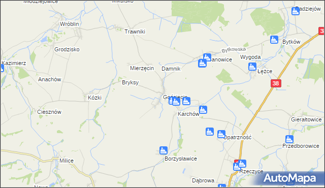 mapa Gościęcin, Gościęcin na mapie Targeo