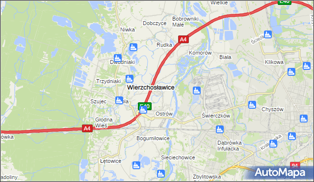 mapa Gosławice gmina Wierzchosławice, Gosławice gmina Wierzchosławice na mapie Targeo