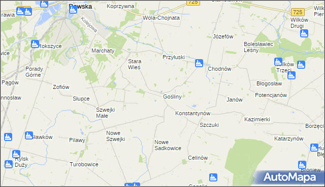 mapa Gośliny, Gośliny na mapie Targeo