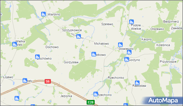 mapa Gostkowo gmina Główczyce, Gostkowo gmina Główczyce na mapie Targeo