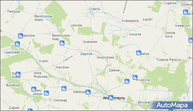 mapa Goszczowa, Goszczowa na mapie Targeo