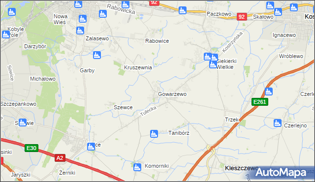 mapa Gowarzewo, Gowarzewo na mapie Targeo