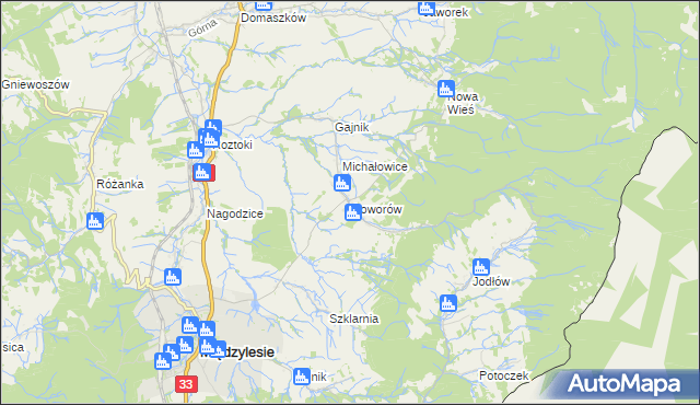 mapa Goworów, Goworów na mapie Targeo