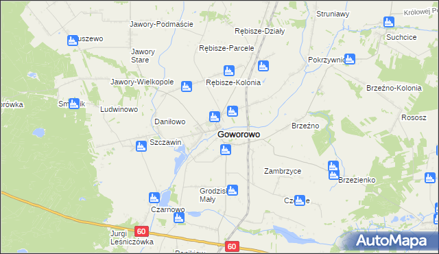mapa Goworówek, Goworówek na mapie Targeo