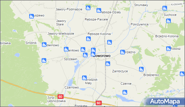 mapa Goworowo powiat ostrołęcki, Goworowo powiat ostrołęcki na mapie Targeo