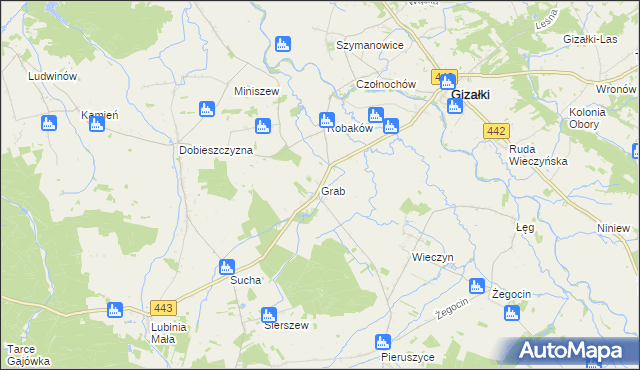 mapa Grab gmina Czermin, Grab gmina Czermin na mapie Targeo