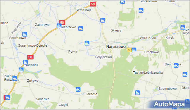 mapa Grąbczewo gmina Naruszewo, Grąbczewo gmina Naruszewo na mapie Targeo