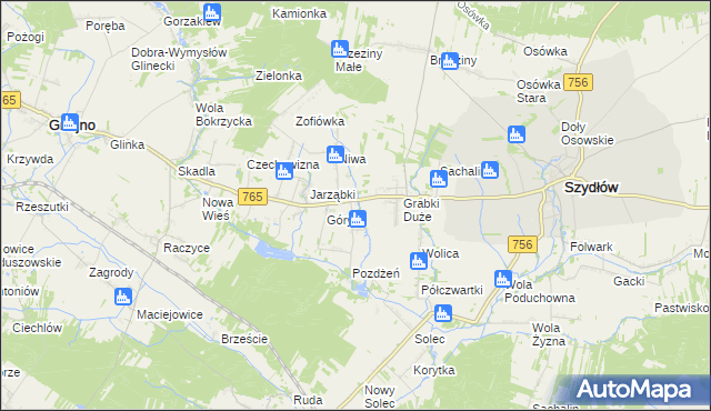 mapa Grabki Małe, Grabki Małe na mapie Targeo