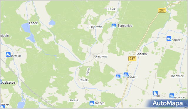 mapa Grabków gmina Lubsko, Grabków gmina Lubsko na mapie Targeo