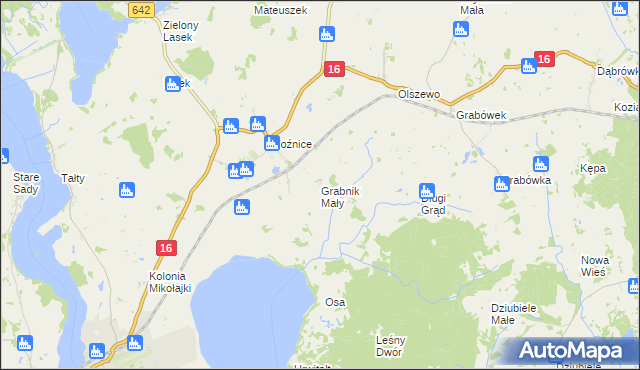 mapa Grabnik Mały, Grabnik Mały na mapie Targeo