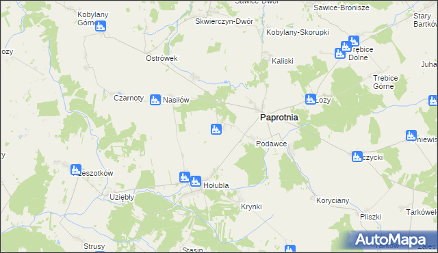 mapa Grabowiec gmina Paprotnia, Grabowiec gmina Paprotnia na mapie Targeo