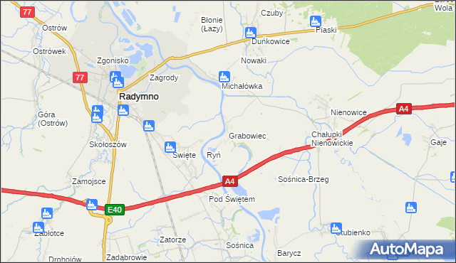 mapa Grabowiec gmina Radymno, Grabowiec gmina Radymno na mapie Targeo